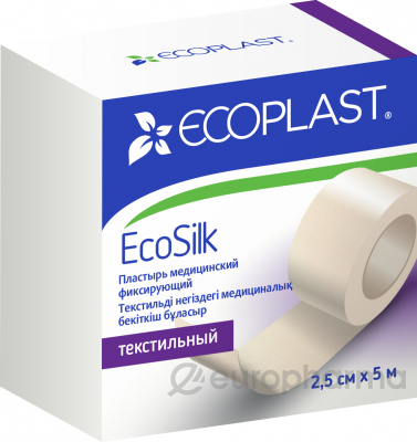 ECOPLAST Пластырь мед фикс текстиль "EcoSilk" 2,5см*5м