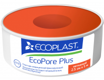 ECOPLAST Пластырь мед фикс нетканый "EcoPore plus" 2,5см*5м