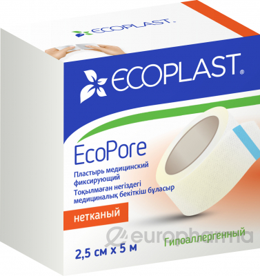 ECOPLAST Пластырь мед фикс нетканый "EcoPore" 2,5см*5м