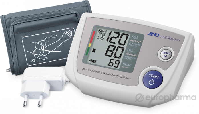 A&D UA-777 ACL. Тонометр автоматический на плечо c cистемой интелектуального управления "IntelIictronics". манжета большая (32-45см).