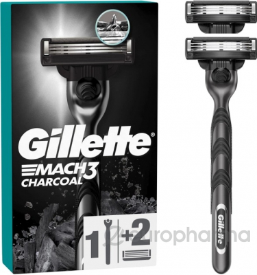 Бритва GILLETTE  MACH3 Charcoal со сменными кассетами для бритья 2шт