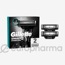 Кассеты GILLETTE MACH3 Charcoal для бритья 2шт