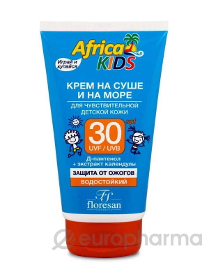 Floresan Крем на суше и на море, для чувствительной детской кожи SPF 30 «Africa Kids» 150мл