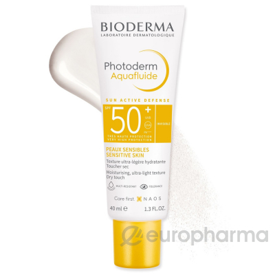 Bioderma PHOTODERM Cолнцезащитный аквафлюид  со светлым оттенком 40мл  SPF50+