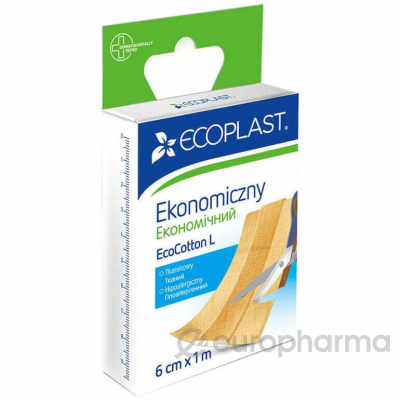 ECOPLAST Пластырь мед тканый "EcoCotton L" 6см*1м