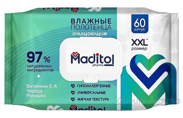 MADITOL Влажные полотенца big-pack с крышкой 60шт КК/10