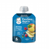 Gerber Пюре ЯблГрушМалЧерн 90г