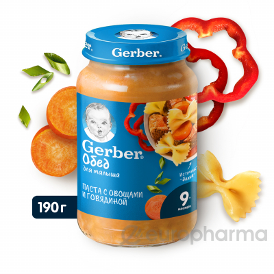 Gerber Пюре Паста ОвГовяд 190г