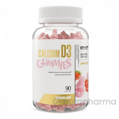 Maxler Calcium D3 gummies - Strawberry №90 жев.желе