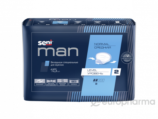 Seni man normal level 2 new, урологические вкладыши 15шт