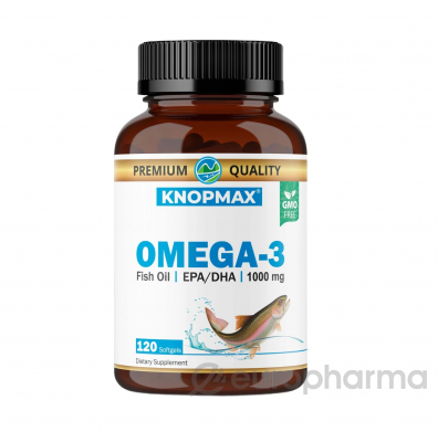 KNOPMAX Omega 3 plus Vitamin  Е, EPA/DHA 120 каспул, 1000мг