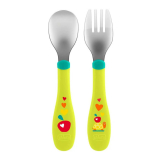 Chicco: Набор мет. MetalCutlery (лож.,вил.), 18м+, зеленый