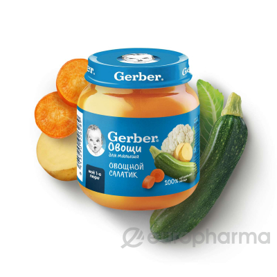 GERBER пюре Овощной Салат для первого прикорма с 5 мес 125г