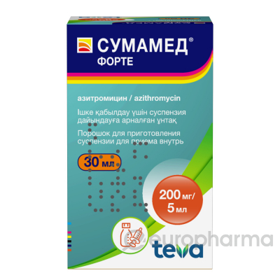 Сумамед форте 200мг/5мл 30мл порошок для пригот. сусп.