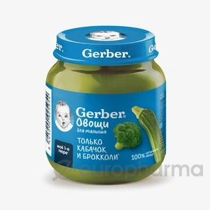 GERBER овощное пюре Кабачок Брокколи для первого прикорма с 5 мес 125г