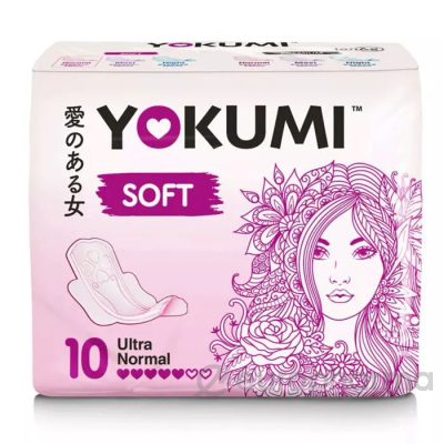 Yokumi: Прокладки женские гигиенические Soft Ultra Normal, 10 шт.