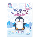 Joonies Подгузники Premium Soft, размер S (3-6 кг), 64 шт