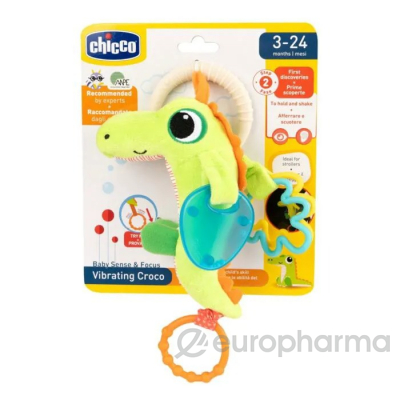 Chicco: Игрушка-подвеска мягкая "Крокодил" 3м+