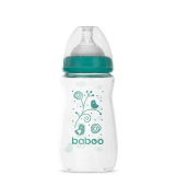 Baboo: Бутылочка стеклянная Anti-Colic широкое горлышко , силикон. 250мл. 3м+