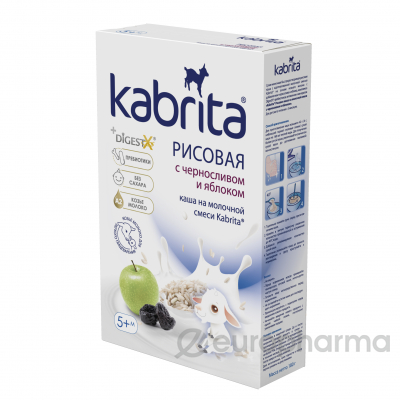 Kabrita® Рисовая каша на молочной смеси с черносливом и яблоком 5+