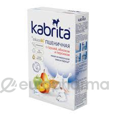 Kabrita®Пшеничная каша на молочной смеси с грушей, яблоком и персиком 5+