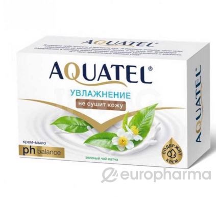 Aquatel крем-мыло твердое зеленый чай матча 90 гр*24