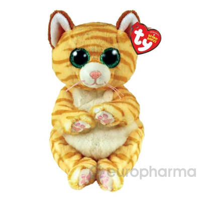 TY: Мягкая игрушка Beanie Boo's тзолотой котенок Манго, 15 см