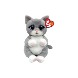 TY: Мягкая игрушка Beanie Boo's, серый котик, 15 см