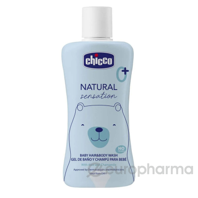 Chicco: Средство мытья волос и тела без слез Natural Sensation, 200мл 0м+