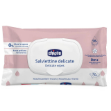 Chicco: Салфетки влажные очищающие (без отдушки), 72 шт. с клапаном