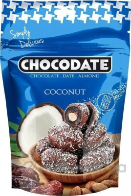 Chocodate Финики с миндалём в шоколаде с кокосовой стружкой, 100 гр