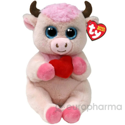TY Мягкая игрушка Beanie Boo's, коровка Спринклес, 15см, розовый