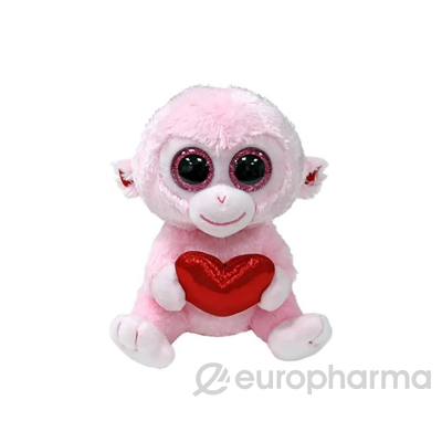 TY Мягкая игрушка Beanie Boo's, обезьянка Гиги, 15 см, розовый