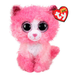 TY: Мягкая игрушка Beanie Boo's розовый котик, 15 см