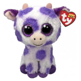 TY: Мягкая игрушка Beanie Boo's, фиолетовая коровка, 15 см