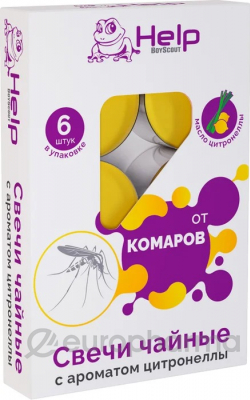 HELP Свечи чайные от КОМАРОВ с ароматом цитронеллы