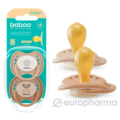 Baboo: Соска-пустышка круглая Au Naturale 0м+ латекс, 2 шт