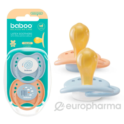 Baboo: Соска-пустышка круглая Blue Haze 6м+ латекс, 2 шт