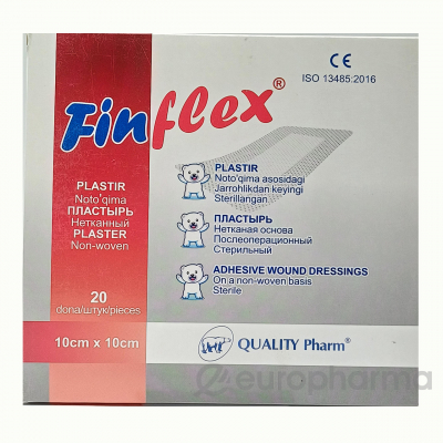Пластырь послеоперационный Finflex стерильный на полиурет. основе, раз 10cm x 10cm №20