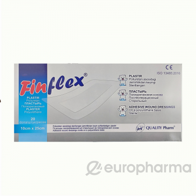 Пластырь послеоперационный Finflex стерильный на полиуретан. основе, раз 10cm x 25cm №20