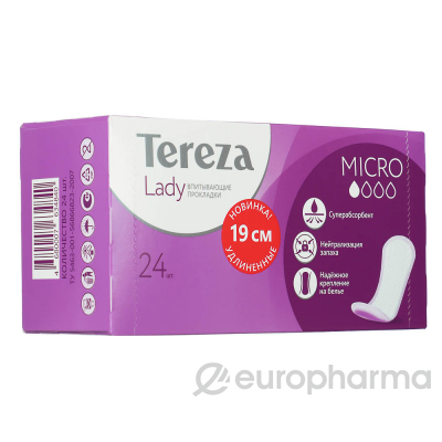 Прокладки женские гигиенические впитывающие для всех видов выделений TerezaLady Micro уп.24