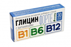 Глицин Форте с витаминами В1, В6, В12 600 мг №30 табл.