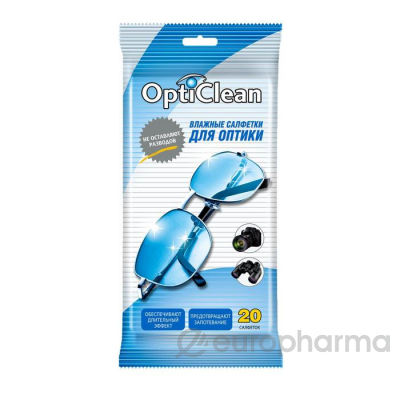 OptiClean Влажные салфетки для оптики №20