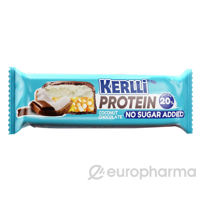 KERLLI  Батончик глазированный злаковый  с протеином и кокосом б/с 40г 120шт (4б*30шт)
