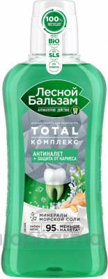 ЛЕСНОЙ БАЛЬЗАМ TOTAL  Ополаскиватель для рта с морской солью, экстрактом имбиря и чаем матча, 400мл