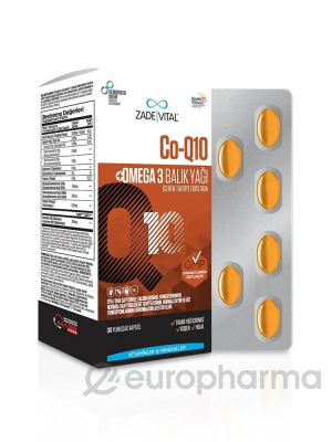 Биологически активная добавка ТМ ZADE VITAL: Коэнзим Q10 и Рыбий жир №30