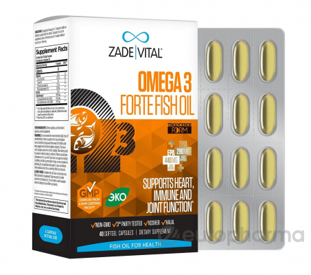 Биологически активная добавка ТМ ZADE VITAL Omega 3 Форте Рыбий жир №40