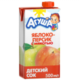 Агуша сок яблоко-персик с мякотью детский 200 мл