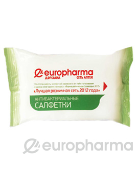 Europharma салфетки влажные антибактериальные № 15 шт