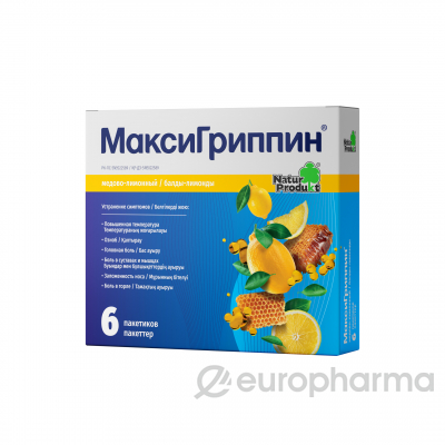 МаксиГриппин® порошок мед-лимон 5 г № 6 саше